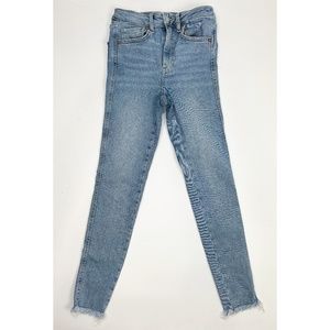 We The Free People Raw High Rise Jegging Cotton Stretch Raw Hem Jeans Sierra 27